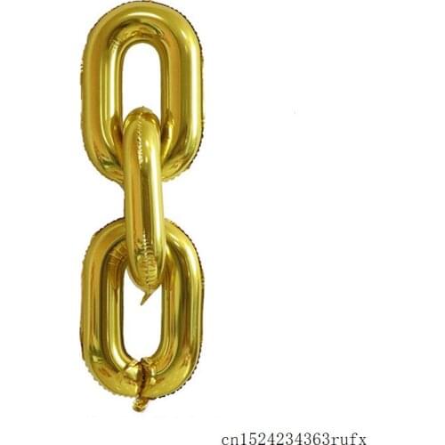 200Pcs Chain Link Balloons 22 inch Floor Balloons Party DIY Decoration Gold Silver Foil Balloon for Birthday Party