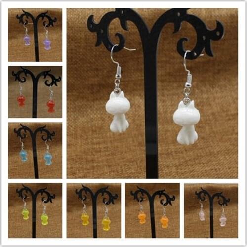 2020 New Fashion Transparent Candy Color Plastic Fox Earrings Jewelry Jewelry Gifts Female Earrings