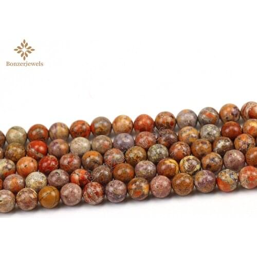 2021 New Fallen Leaf Color Brecciated Imperial Jaspers Loose Spacer Beads For DIY Necklace Bracelet Jewelry Making 4/6/8/10MM