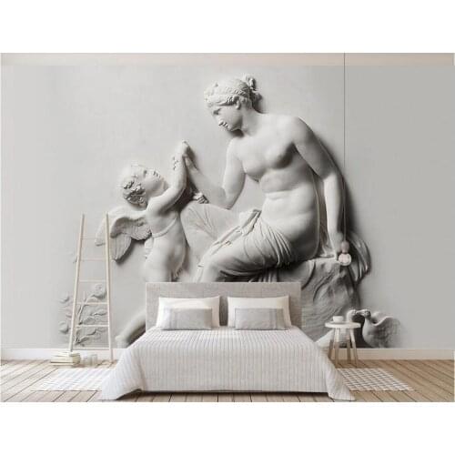 Custom photo 3d wallpaper European relief virgin and little angel living room home decor 3d wall murals wallpaper for wall 3 d