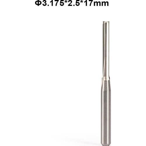 5pcs 3.175*2.5*17MM 2 Straight Flute Milling Cutter, CNC Engraving Tools, Wood Router Bits, Carving Foam, EVA, Plywood, MDF, PVC