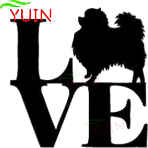 Car Sticker Creative Personality Fashion LOVE Pomeranian Animal Decals Cars Accessories PVC Body Decoration Waterproof Decal