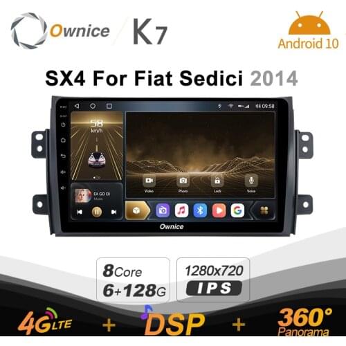 K7 Ownice 6G+128G Android 10.0 Car Radio For Suzuki SX4 For Fiat Sedici 2014 Multimedia Audio 4G LTE GPS Navi 360 BT 5.0 Carplay