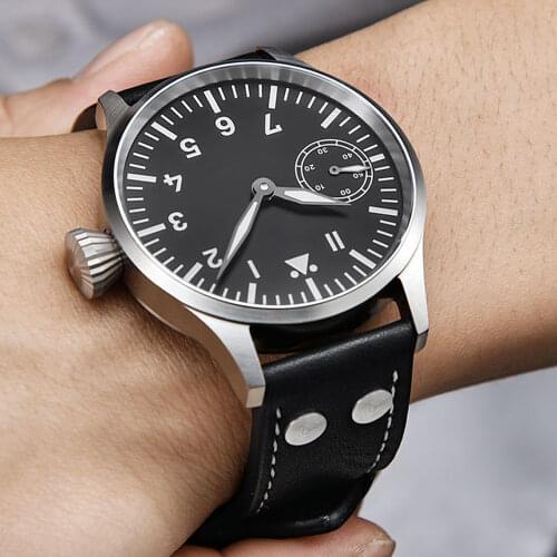 Corgeut 17 Jewels Mechanical Hand Winding Watch Seagull 3600 Movement 6497 Fashion Leather Sport Luminous Man Luxury Brand Watch