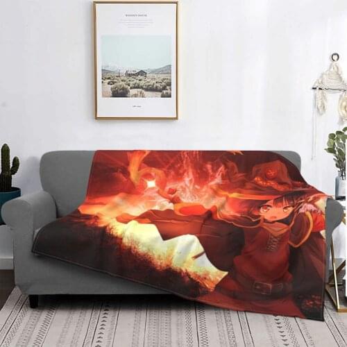 Konosuba Blankets Flannel Decoration Megumin Breathable Super Soft Throw Blanket for Bedding Office Plush Thin Quilt