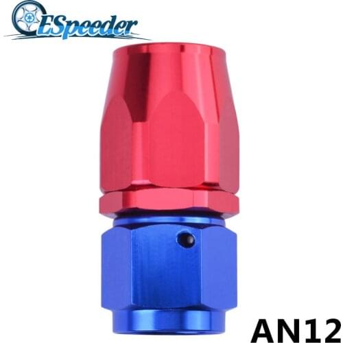 ESPEEDER AN 12 Straight Anoized Aluminium Fitting 0 Degree Swivel Elbow Fitting Oil Fuel Line Adapter Hose End Oil Fuel Fitting