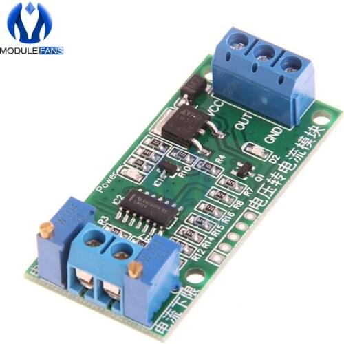 Linear Conversion Voltage to Current Transmitter Signal Module 0-5V to 4-20mA DC 12V-24V Potentiometer Adjustable isolated