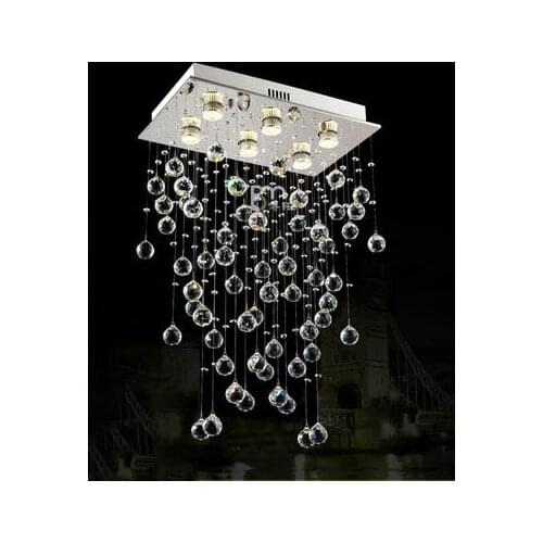 Best price mordern lamp Stair K9 Crystal Chandelier Villa Luxury Hotel fashion Stair ceiling light LED Long Droplight