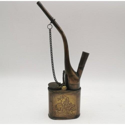 Rare old Qing Dynasty Copper birthday star sika deer pipe,1840,best collection,free shipping