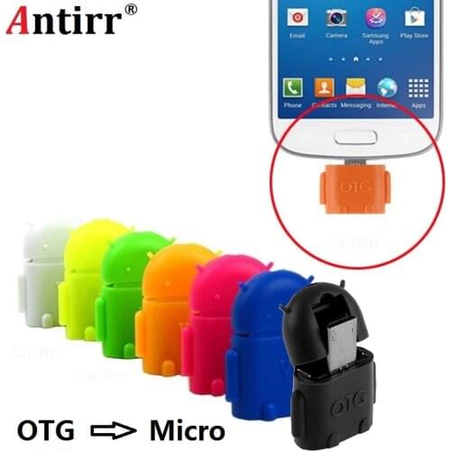 Mini Cute Gift Universal Robot Shape Andriod Micro USB OTG Host Adapter for Samsung Galaxy S3 4 Note 3 4 for HTC