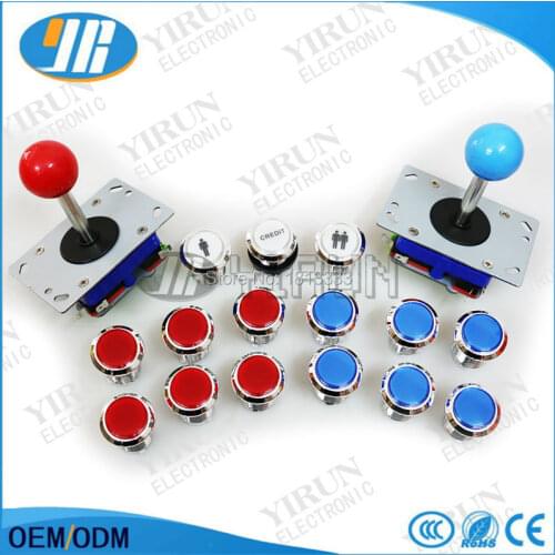 DIY arcade packs 15 chrome illuminate button micro push start button 2 arcade 4 /8 way zippy joystick diy arcade raspberry pi