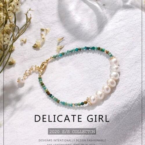 Real freshwater round pearl bracelet for ladys natural pearl bracelet jewelry girl daughter birthday gift