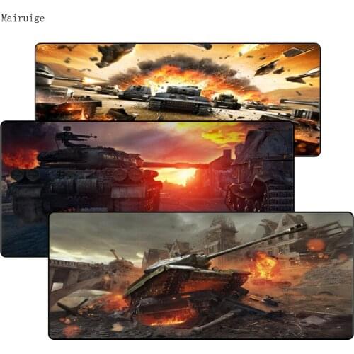 Natural Rubber Non-slip Large Mousepad Tank Logo World War Gaming Mousepad Game Table Decoration Tablemat 30X80cm or 40x90 Csgo