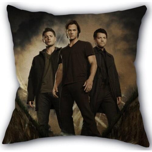 New Custom Supernatural TV Pillowcase Cotton Linen Fabric Square Zipper Pillowcase 45X45cm Wedding Decorative Pillow cover