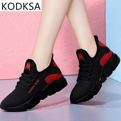 New Spring Women Casual Shoes Fashion Breathable Lightweight Walking Mesh Lace Up Flat Shoes Sneakers Vulcanize Shoes for Women