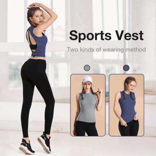 New Summer Women Sexy Back Openwork Sleeveless Sports Vest Running Fitness Quick-Drying Breathable Sports Casual Top