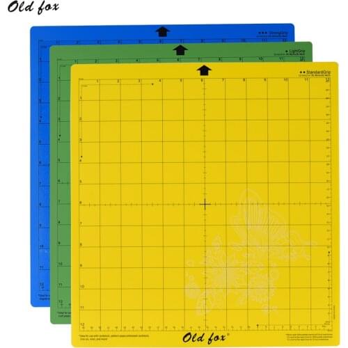 OLD FOX 3Pcs 12*12Inch Cutting Mat StrongGrip/StandardGrip/LightGrip Adhesive Non-Slip Gridded Cutting Mats