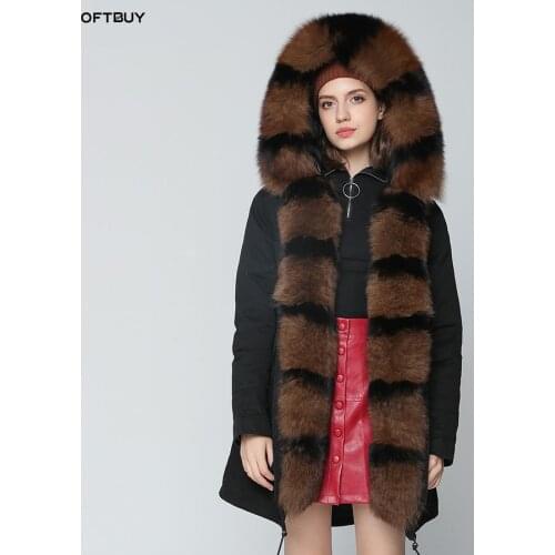 OFTBUY 2021 Winter Jacket Women Real Fur Coat Long Parka Duck Down Coat Natural Fox Fur Collar Thick Warm Streetwear Outerwear