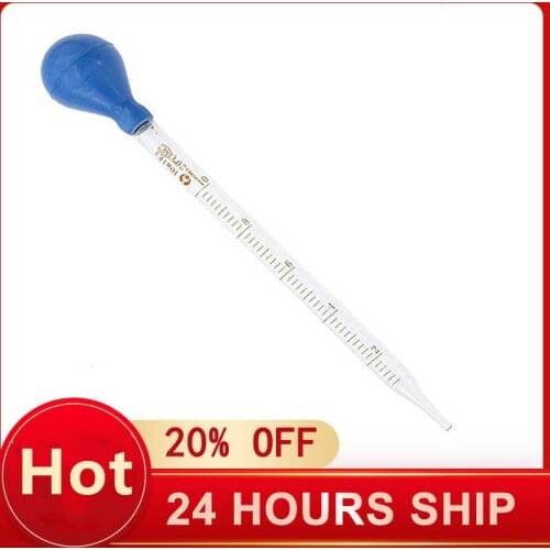 10ml Glass Scale Line Dropper Pipette Lab Dropper Dropping Pipet Blue Rubber Head Pipettors