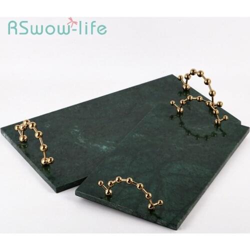 Natural Marble Trays Desktop Storage Tray Jewelry Storages Trays Japanese Candy Snacks Food Tray For Household Storage Items
