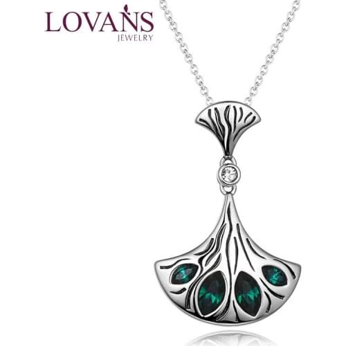 Retro Pendants Women Necklace Fashion 925 Silver Anchor Shaped Pendants Charm Necklace Cubic Zirconia Mujer Accessories