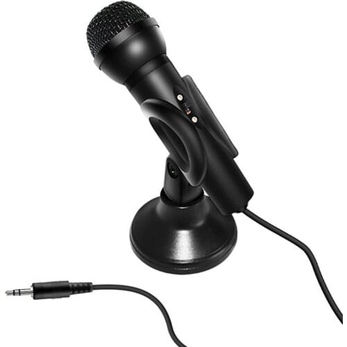 MB-M02 Portable Mini Wired Cardioid Microphones with Stand KTV Karaoke Handheld Vocal Mic for Cell Phone Laptop PC Desktop