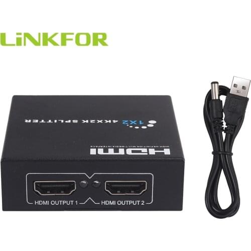 LiNKFOR 1 Input 2 Output Hdmi Splitter 2 Way Switch Box HDMI Splitter Support 1080P Hdmi Splitter Switch Box Hub For HDTV