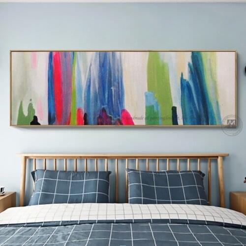 Hand painted canvas oil paintings abstract pictures living room canvas painting modern horizontal large wall decor painting
