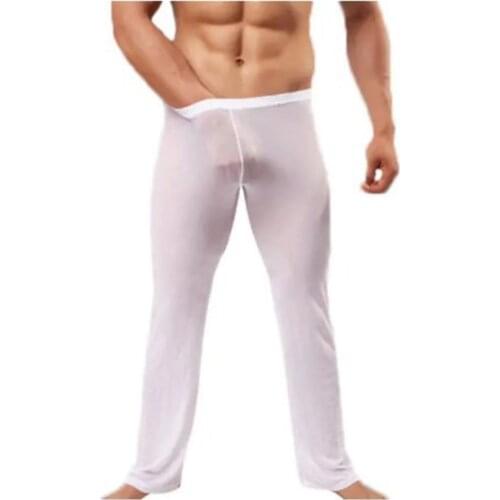 Sexy Transparent men pants leggings sleep pants home wear 2021 Trousers male