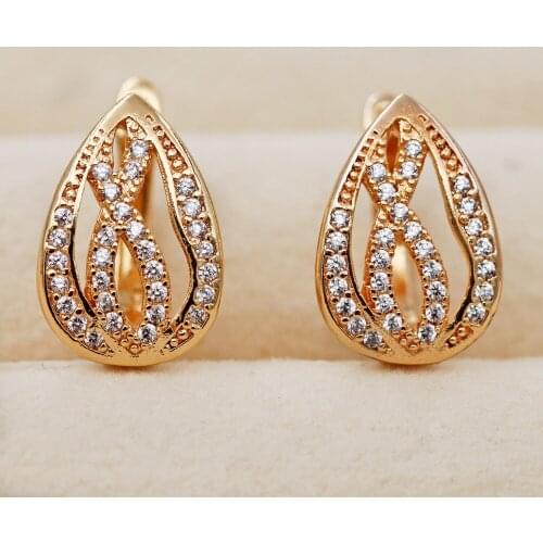 Punk hoop earrings Earrings for women Gold Plated White Zircon Circle Hoop heart Earrings Trendy Jewelry for Party Wedding