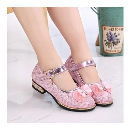 Spring Children Shoes Girls Princess Dance Sandals Kids Shoes Glitter Leather Fashion Girls Party Dress Wedding Shoes