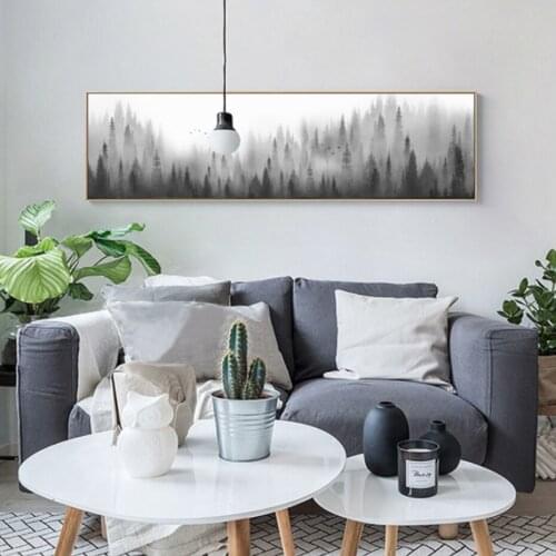 Nordic Landscape Forest Woodland Canvas Paintings Scandinavian Wall Art Pictures Poster Print for Living Room Home Office Decor