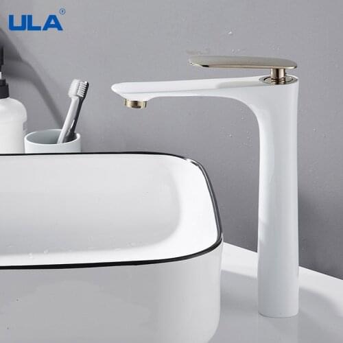 ULA Bathroom Basin Faucets Cold/Hot Mixer Basin Sink Tap Black Water Faucet Bathroom Fixture Waterfall Faucet