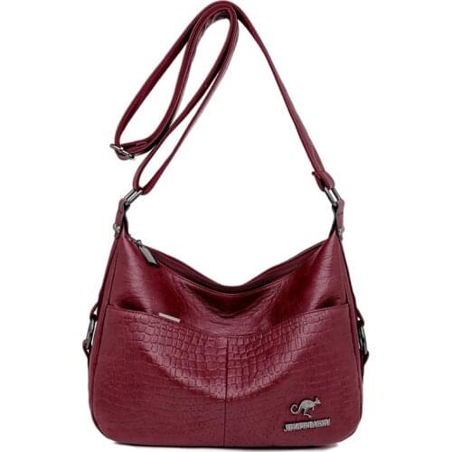 Bags for Women 2021 New Luxury Handbags Female Soft Leather Shoulder Bag Crossbody Women Vintage Stone Messenger Bag Ladies Sac