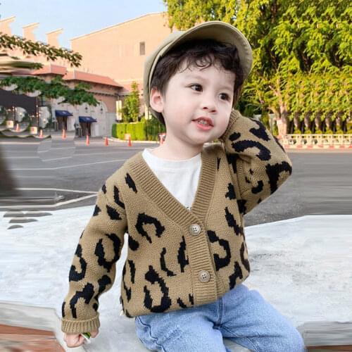 Boys sweater spring and autumn style Korean childrens clothing foreign style childrens knitted cardigan childrens top tide