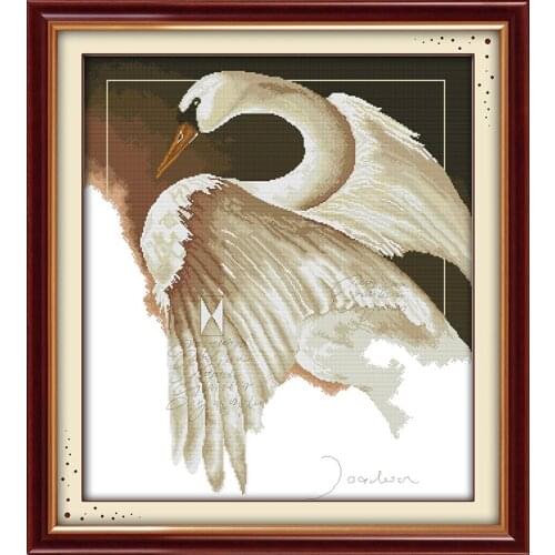 Everlasting Love A Swan Chinese Cross Stitch Kits Ecological Cotton Stamped Printed 11CT DIY Gift New Year Decorations For Home