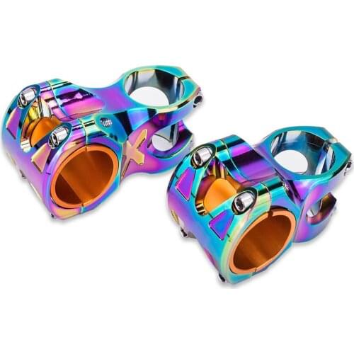 Bicycle Handlebar Stem MTB 35mm 55mm Stem CNC Hollow Aluminum Alloy Cycling Bar Short Riser Colorful Bike Accessories