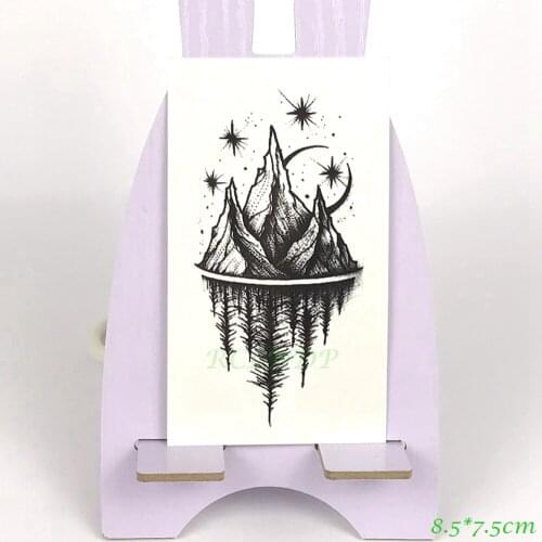 Waterproof Temporary Tattoo massif mountain inverted image tree tatto stickers flash tatoo fake tattoos for girl women kid 7