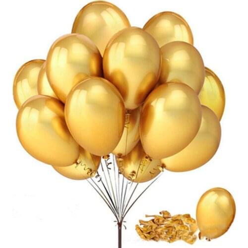 12 Inch Gold Balloons 10pcs Thick 2.8g Latex Helium Balloons Wedding Decoration Inflatable Air Balls Birthday Party Supplies