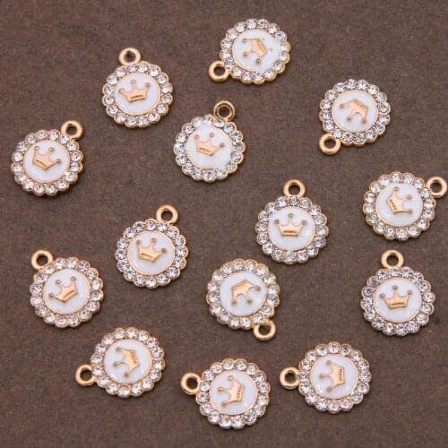 6 Pcs High Quality DIY Fashion Charms Gifts Enamels Crown Alloy Pendant Making Bracelet Necklace Jewelry Accessories wholesale