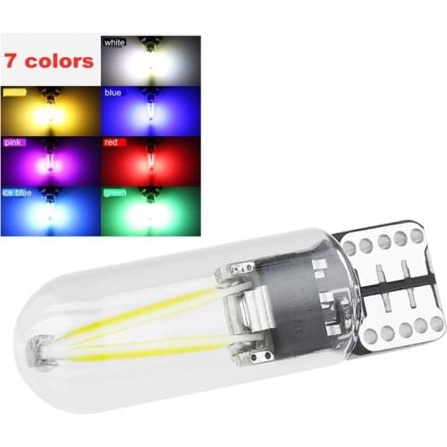 W5W T10 LED Car Reading Light Dome Lamp Glass Filament Auto Automobiles Turn Signal Bulb Car Styling