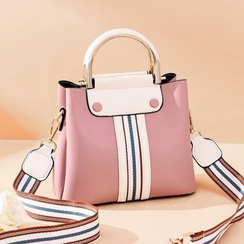 Shangxin Bag Women 2021 New Fashion Womens Shoulder Wideband Messenger Bag Fashion Simple Portable Ladies Bucket Bag