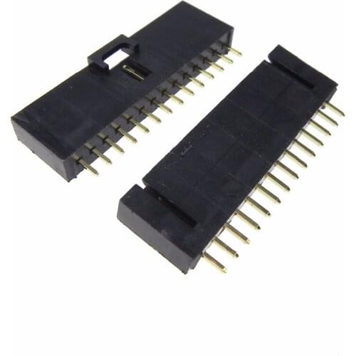 10pcs/lot Stright Pin Header 14 pin 2.54MM with lock single row Pin Header Strip Header Connector Dupont 14pin connector