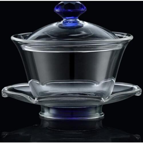 180 ml Creative Heat-Resistant Glass Gaiwan Chinese Tea Tureen Teacups Kung Fu Master Cups Tea Bowl Teaware Accessories Ornament