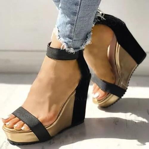 2021 Summer Wedges Sandals For Women High Heels Wth Platform Sandals Female Ankle Strap Sandalias Casual Footwear Women Shoes