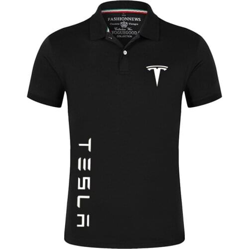2021 Unisex Summer Tesla Car Logo Shirts Men Short Sleeves TShirts Brand Classic Tees Male Cotton Casual Sport Streetwear Top