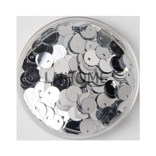 50g 5mm Silver Flat Round Sequins For Crafts PVC DIY Garment Sewing Wedding Accessories With 1 Side Hole Spangles
