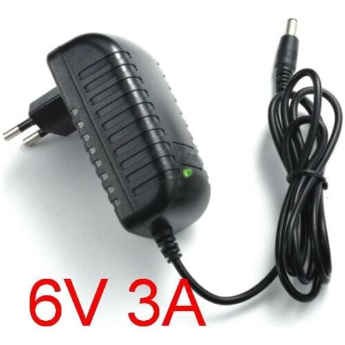 50PCS High quality IC solutions DC 6V 3A Switch power supply,18W LED power adapter, EU plug 5.5mm x 2.1-2.5mm Free shipping