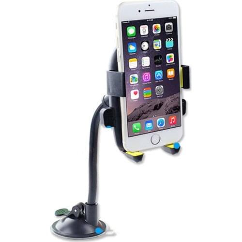 Car Smart Phone Holder Long Arm Windshield Mount Bracket Hose Automatic Lock Car Navigation Stand with Suction Cup Support