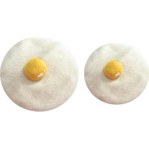 Women Kids Girls Winter Faux Wool Beret Cap Creative Kawaii Cute Poached Egg Vintage Warm Artist Painter Beanies Hat